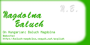 magdolna baluch business card